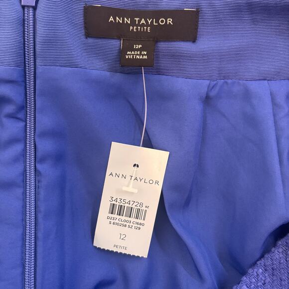 Ann Taylor Petite NWT Blue Textured Tweed pencil skirt size 12P Career Office - Picture 6 of 6